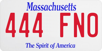 MA license plate 444FN0