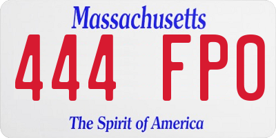 MA license plate 444FP0