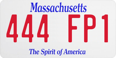 MA license plate 444FP1
