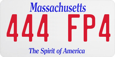 MA license plate 444FP4