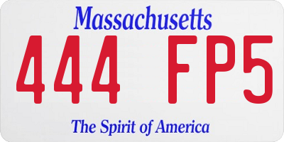 MA license plate 444FP5