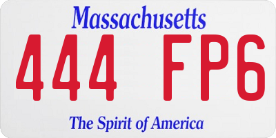 MA license plate 444FP6