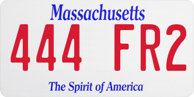 MA license plate 444FR2