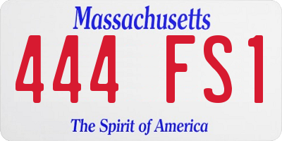 MA license plate 444FS1
