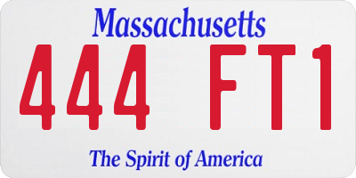 MA license plate 444FT1