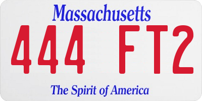 MA license plate 444FT2