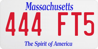 MA license plate 444FT5