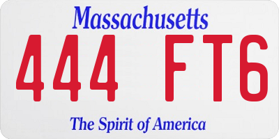 MA license plate 444FT6