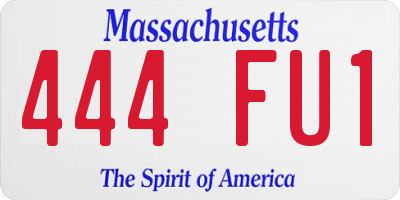 MA license plate 444FU1