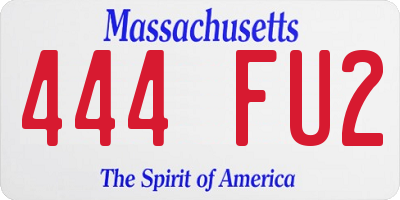 MA license plate 444FU2