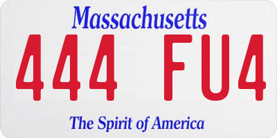 MA license plate 444FU4