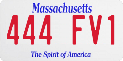MA license plate 444FV1