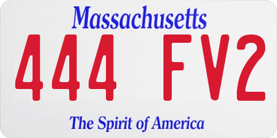 MA license plate 444FV2