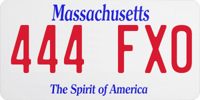 MA license plate 444FX0
