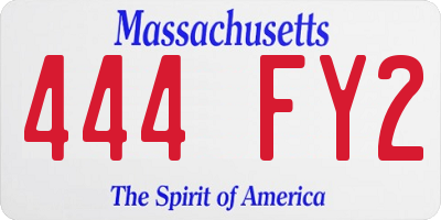 MA license plate 444FY2