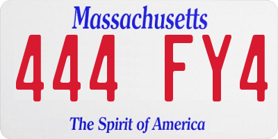 MA license plate 444FY4