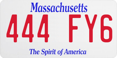 MA license plate 444FY6