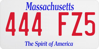 MA license plate 444FZ5