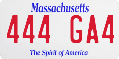 MA license plate 444GA4