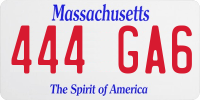 MA license plate 444GA6