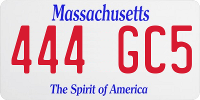 MA license plate 444GC5