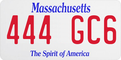 MA license plate 444GC6