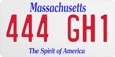 MA license plate 444GH1