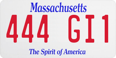 MA license plate 444GI1