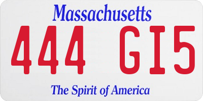 MA license plate 444GI5