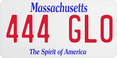 MA license plate 444GL0