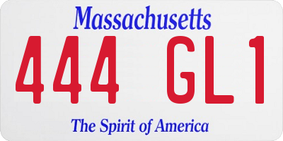 MA license plate 444GL1