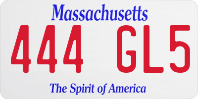 MA license plate 444GL5