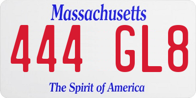 MA license plate 444GL8
