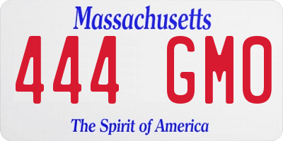 MA license plate 444GM0