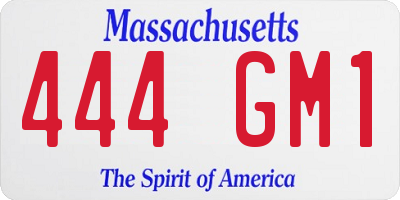 MA license plate 444GM1