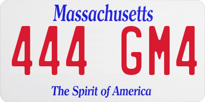 MA license plate 444GM4