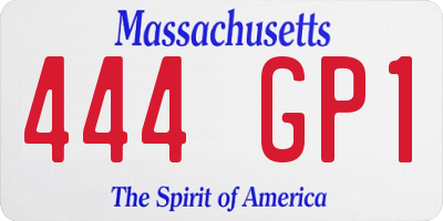 MA license plate 444GP1