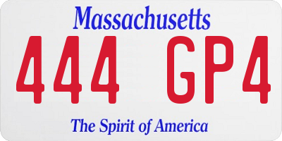 MA license plate 444GP4