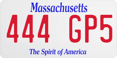 MA license plate 444GP5