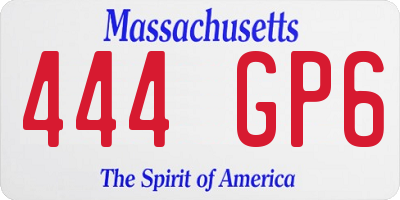 MA license plate 444GP6