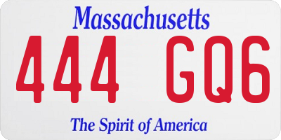 MA license plate 444GQ6