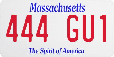 MA license plate 444GU1
