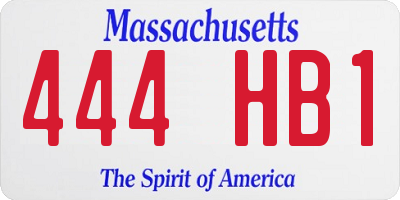 MA license plate 444HB1