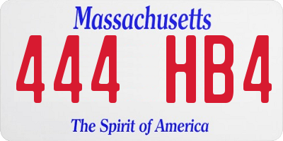 MA license plate 444HB4