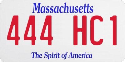 MA license plate 444HC1