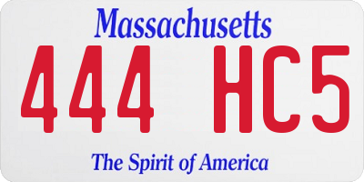 MA license plate 444HC5