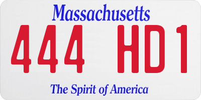 MA license plate 444HD1