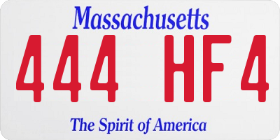 MA license plate 444HF4