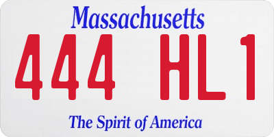 MA license plate 444HL1