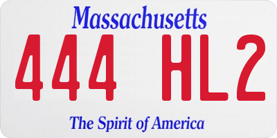 MA license plate 444HL2
